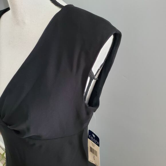 Chaps Women's Black Sleeveless Sheath Dress 4 - Picture 5 of 7